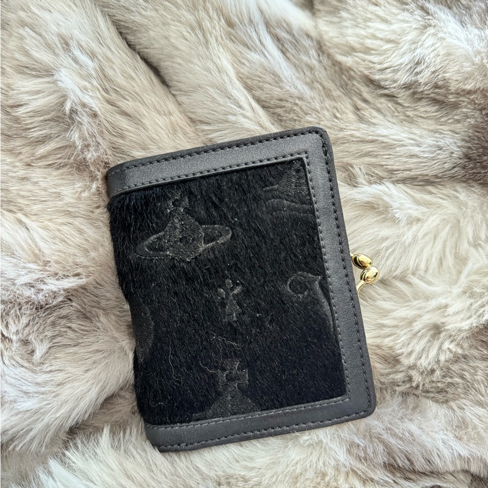 Vivienne Westwood Black Wallet with Gold Clasp